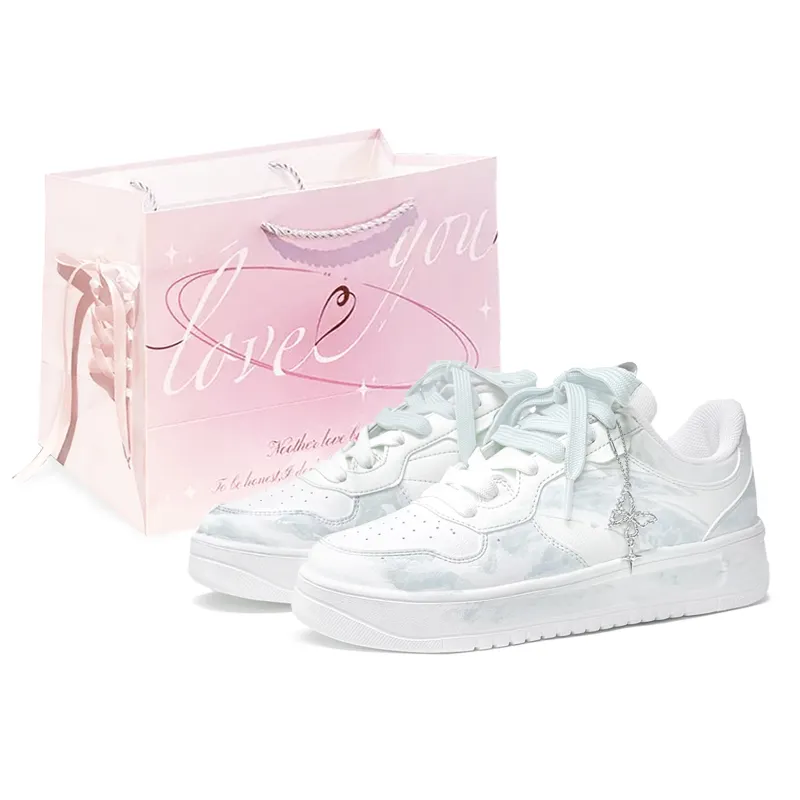 Anta Shopping Bag, Ice Domain Liquid Butterfly, First Culture Waterproof Abrasion Resistant Low top Skateboard Shoes