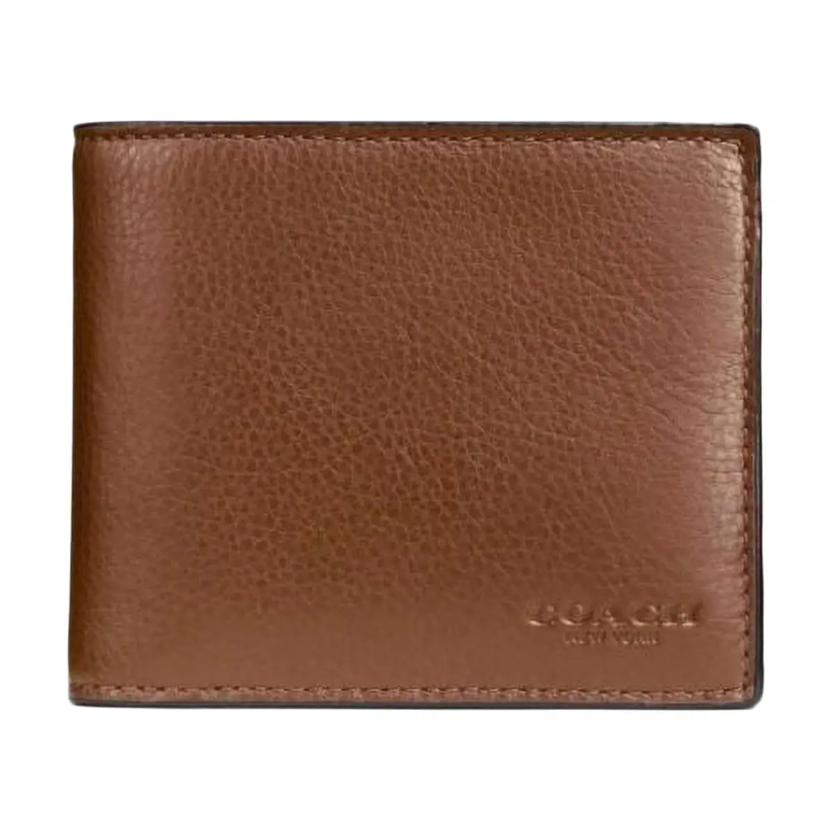 COACH 3 IN 1 Wallet Litchi Grain Cow Leather 3 in 1 Wallet Men's Dark Brown