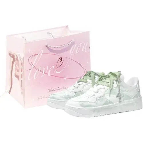 Anta Shopping Bag, Green Shadow Ice Brew, First Moon Culture Waterproof Abrasion Resistant Low top Skateboard Shoes