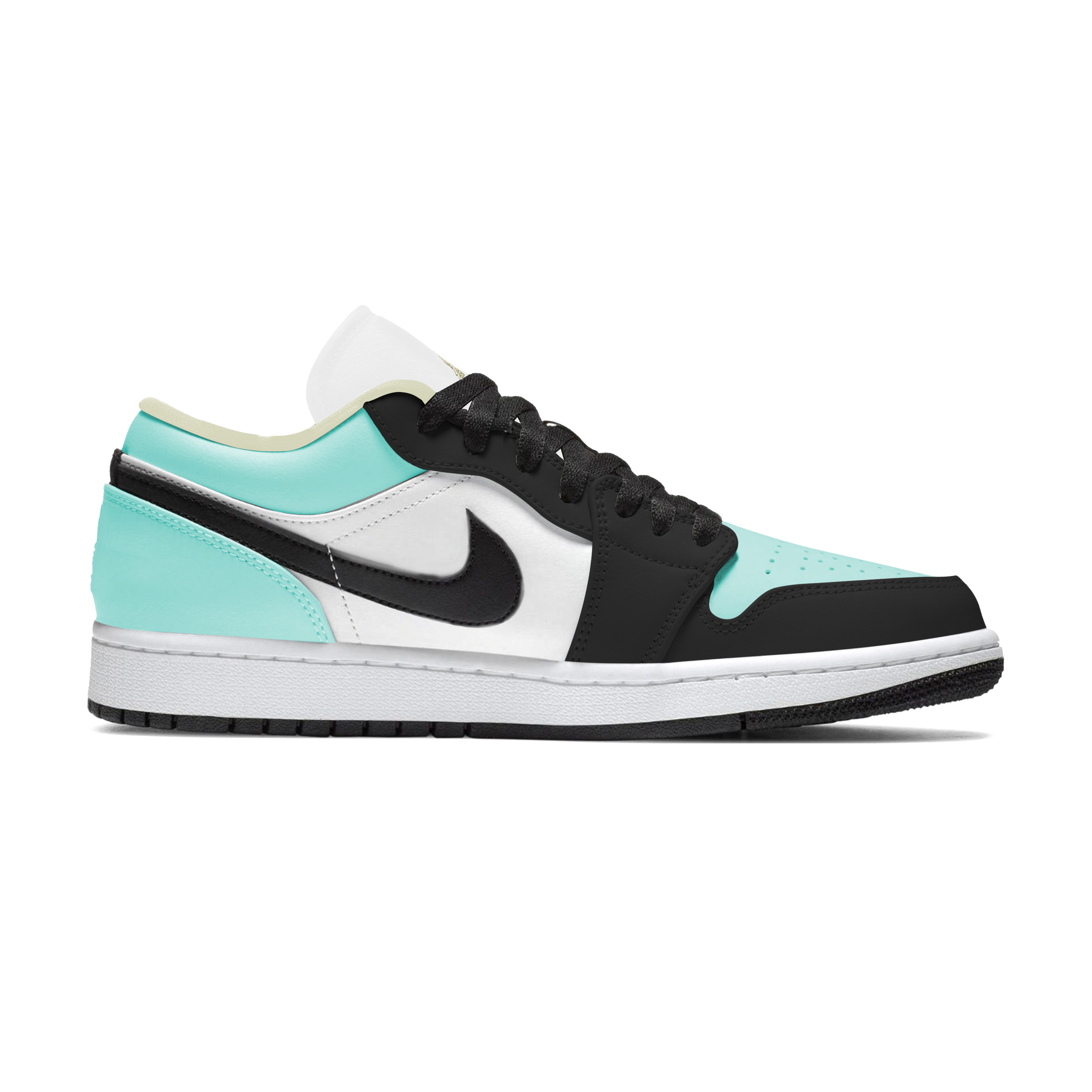 Jordan Air Jordan 1 Abrasion Resistant Low top Vintage Basketball Shoes Unisex Black Blue