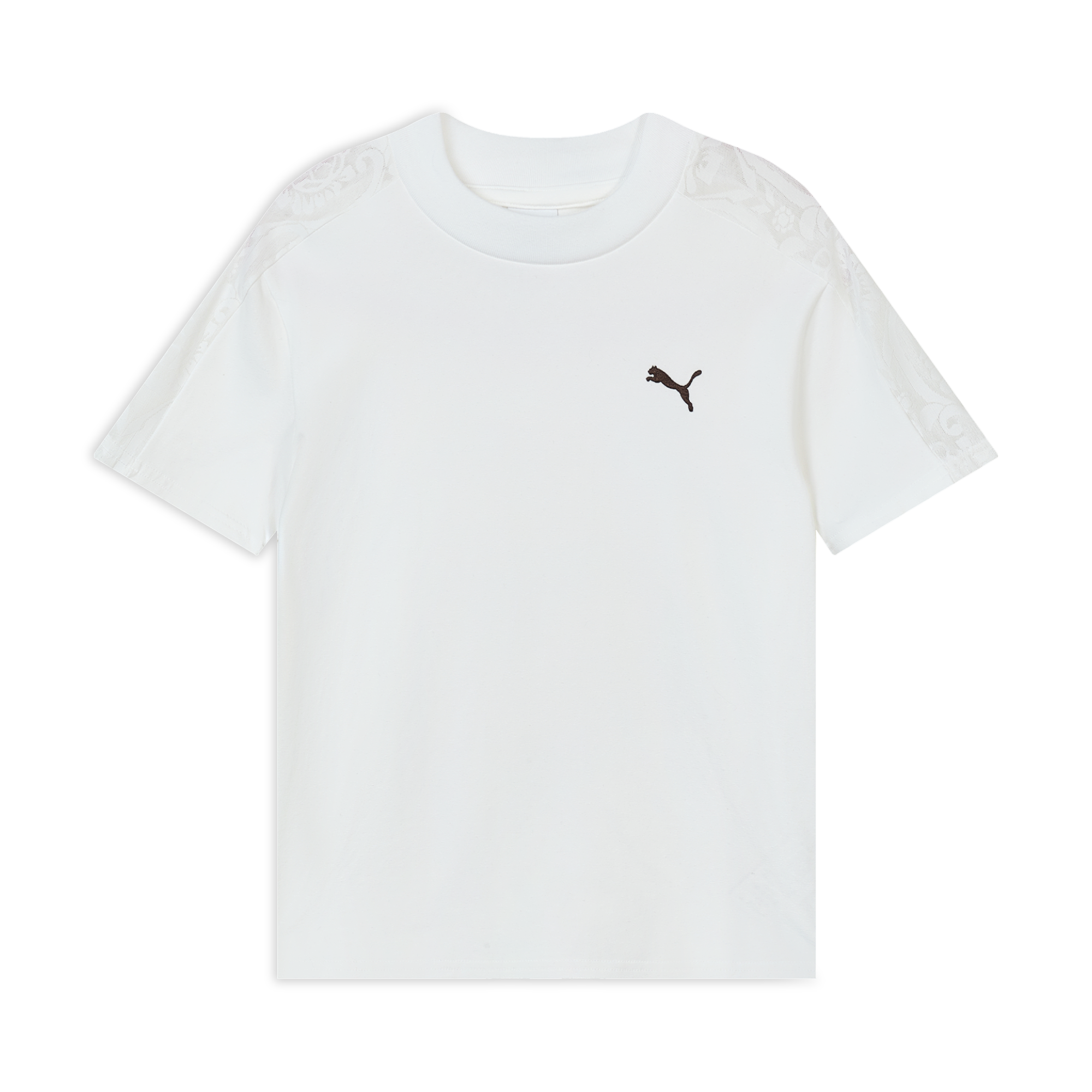 Женская футболка PUMA LACE PANEL SS T7 (черная)