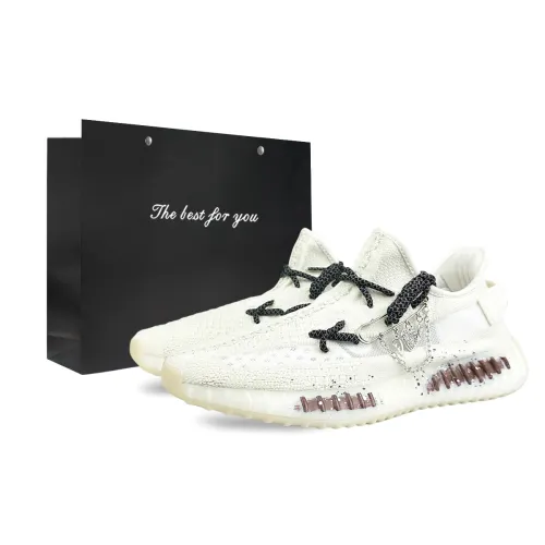 Adidas Originals Yeezy Boost 350 V2 Abrasion Resistant Abrasion Resistant Low top Casual Shoes Unisex White Brown