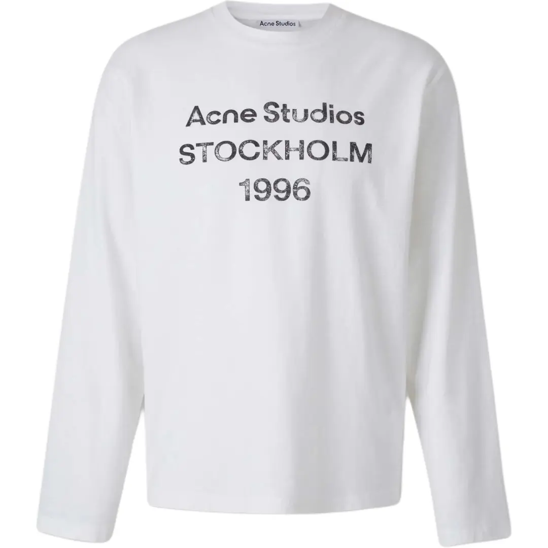 Acne Studios Logo Printed Long-Sleeved T-Shirt
