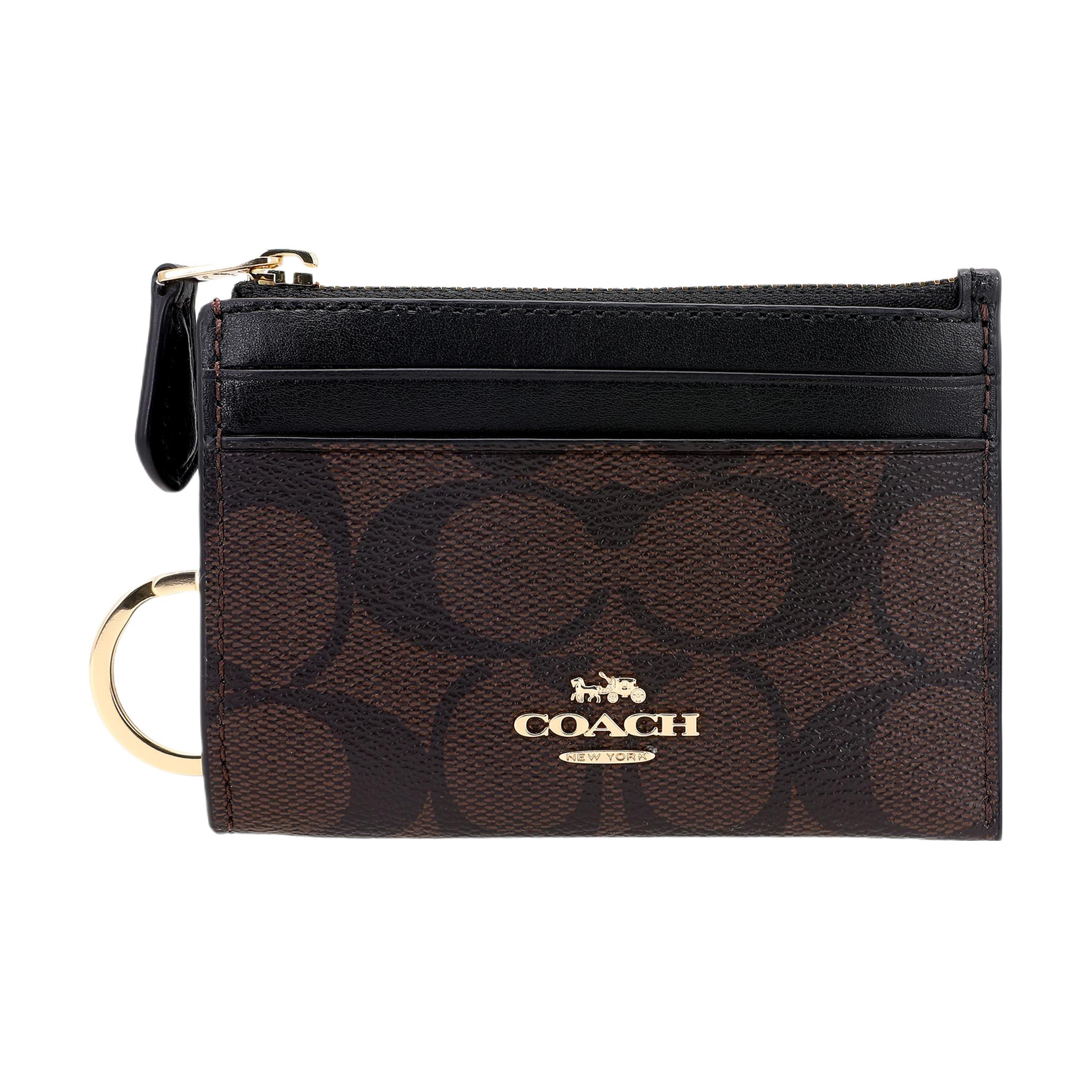 Женская сумка COACH Skinny Id Case (темно-коричневая)