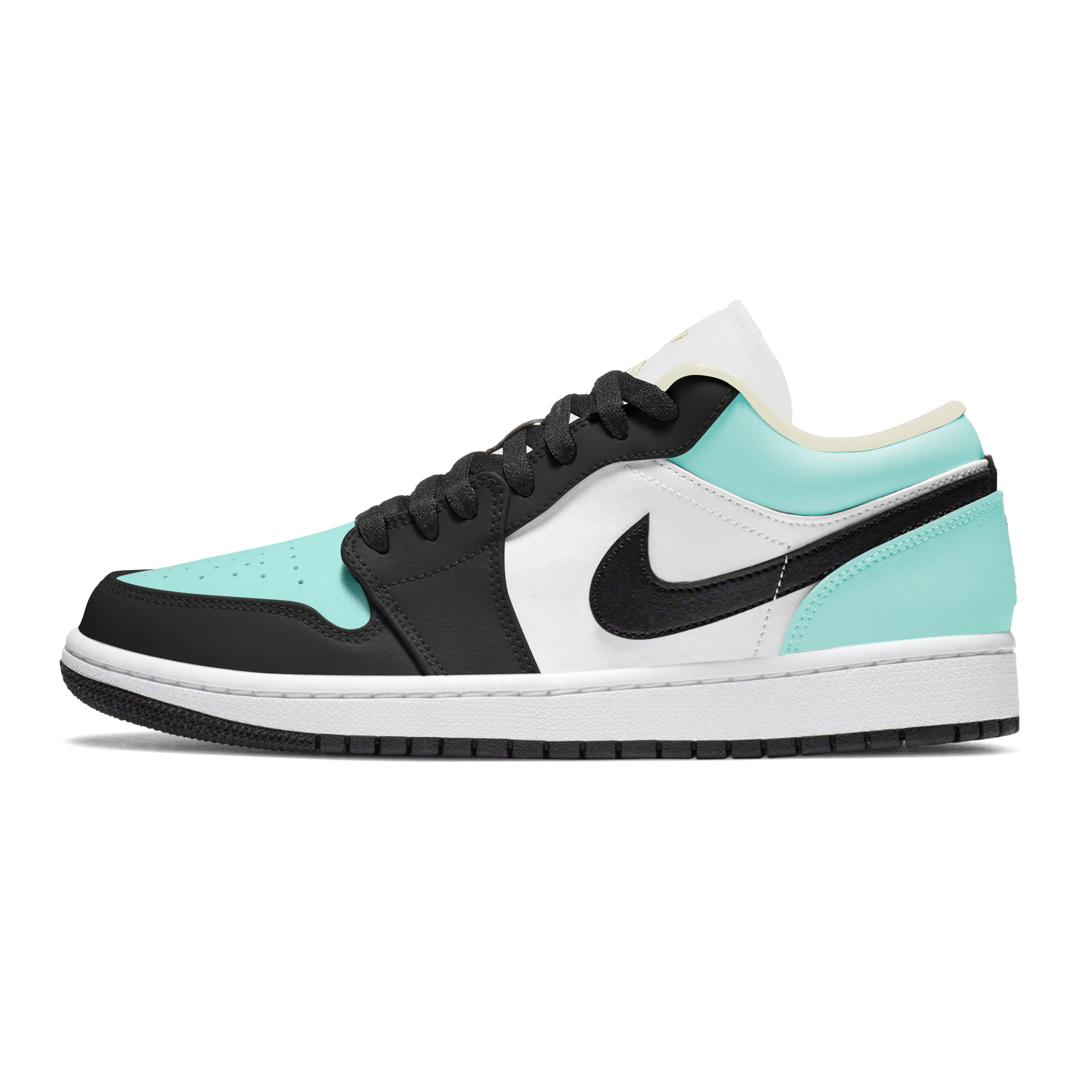 Jordan Air Jordan 1 Abrasion Resistant Low top Vintage Basketball Shoes Unisex Black Blue