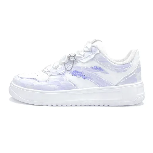 Anta Easy Abrasion Resistant Breathable Low top Skateboard Shoes Unisex Light Purple