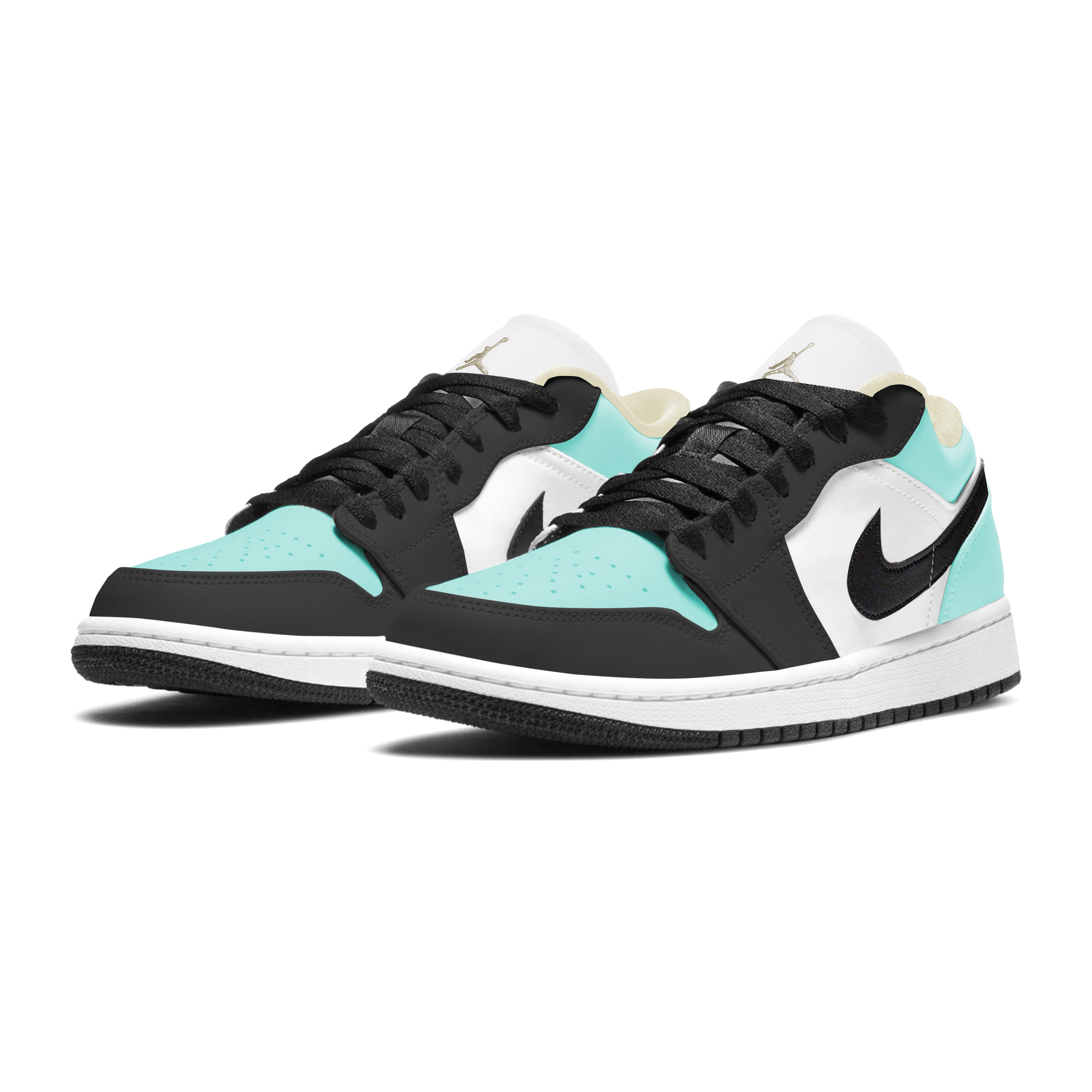 Jordan Air Jordan 1 Abrasion Resistant Low top Vintage Basketball Shoes Unisex Black Blue