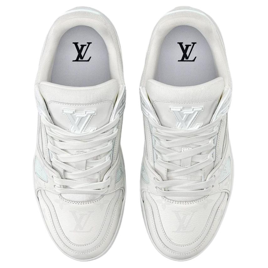 Женские кеды Louis Vuitton Trainer (серо-белые) — фото 4