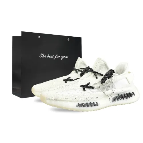 Adidas Originals Yeezy Boost 350 V2 Abrasion Resistant Low top Casual Shoes Unisex Black White