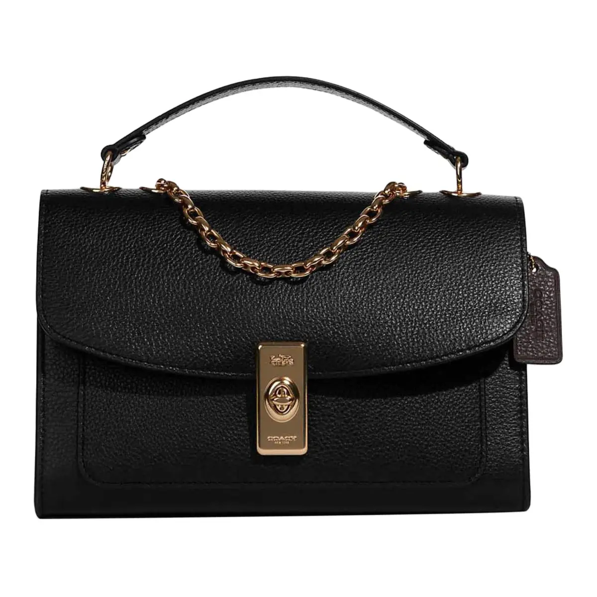 COACH Lane Leather Trunk Bag, Crossbody Bag, Shoulder Bag Handbags Medium Women's Black