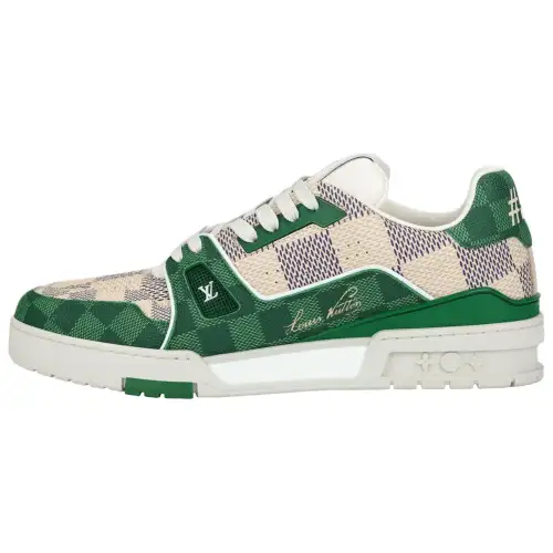 LOUIS VUITTON Trainer Lv Low top Skateboard Shoes Unisex White Green
