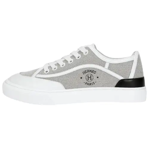 HERMES PARIS Low top Canvas Shoes Women's Gray