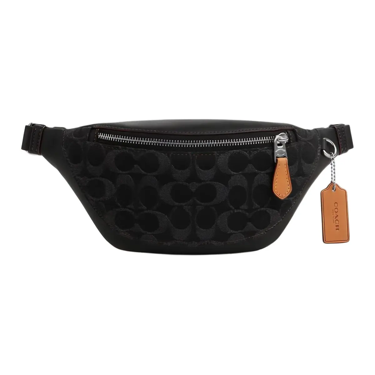 COACH Warren Fabric With Cow Leather Shoulder Bag, Crossbody Bag Large Unisex Charcoal Black