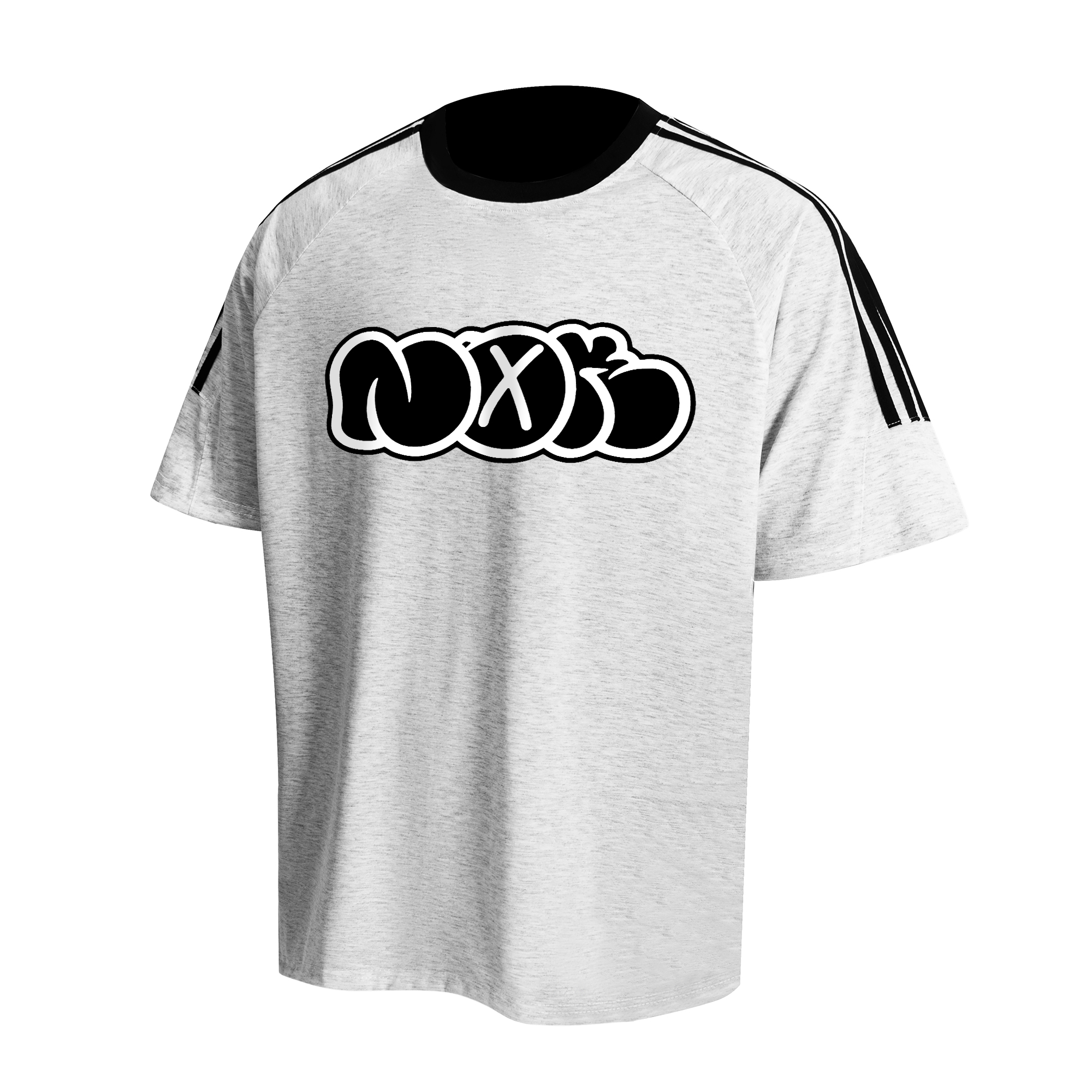 Футболка NOAH KAY X vintage с объемным принтом (белая) — Черный — фото 14