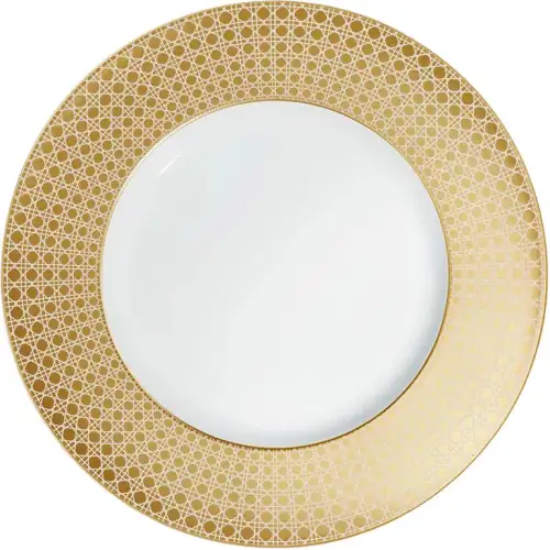 DIOR Dior Cannage Montaigne Series Ceramic Cannage Plaid Decorative Plate 32cm Gold
