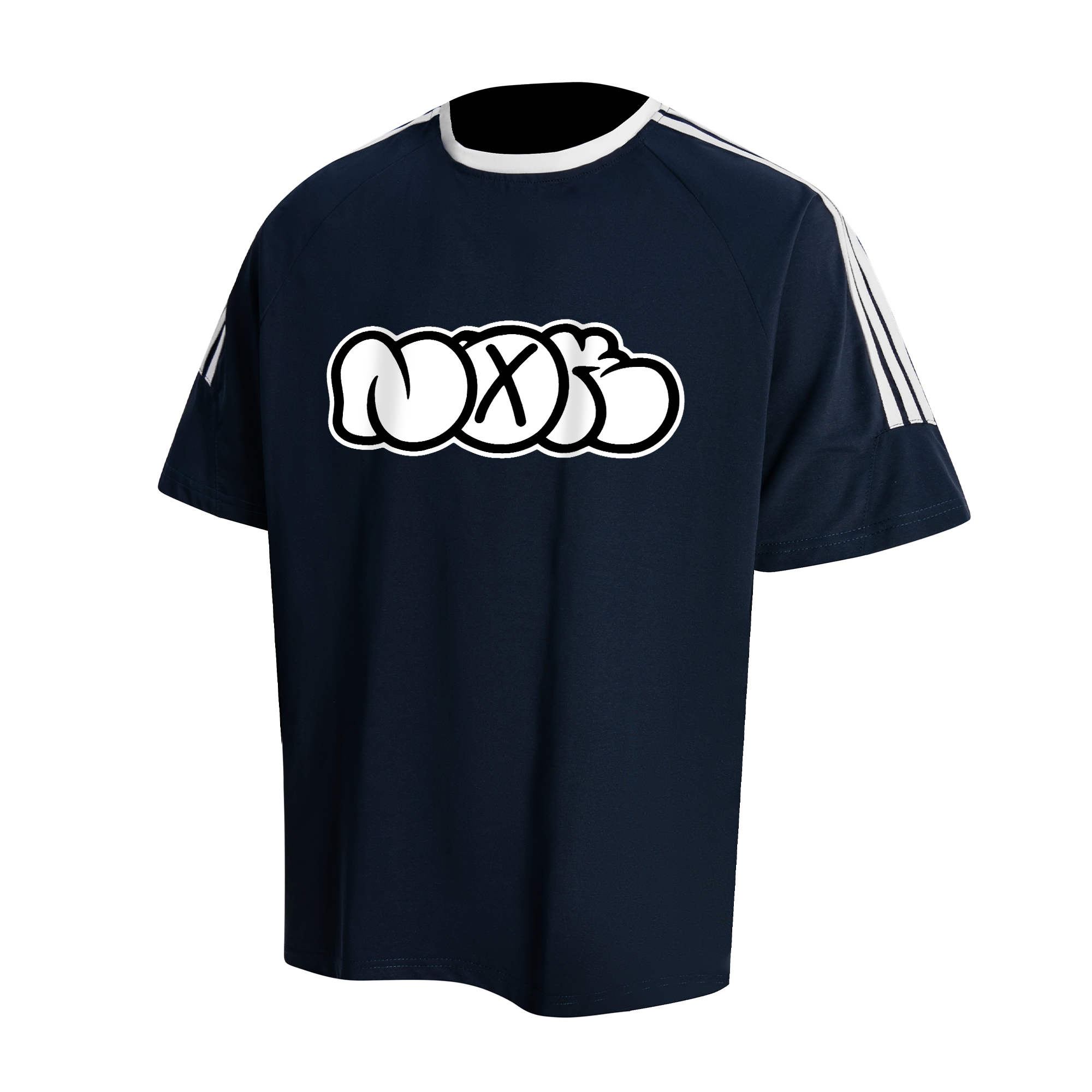 Футболка NOAH KAY X vintage с объемным принтом (белая) — Черный — фото 10