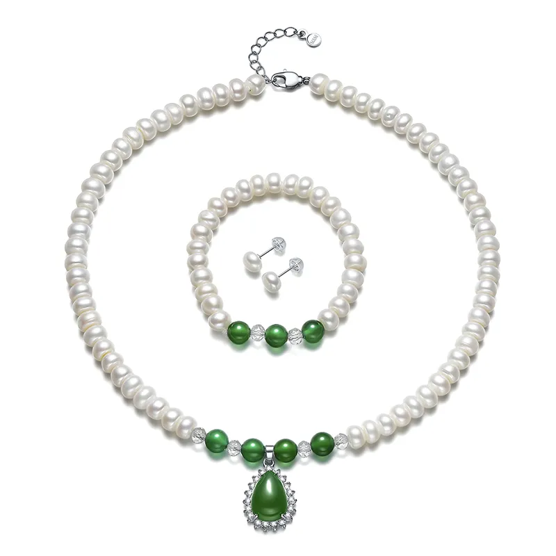 PEARL QUEEN Freshwater Pearl Three Piece Set Necklace Women's