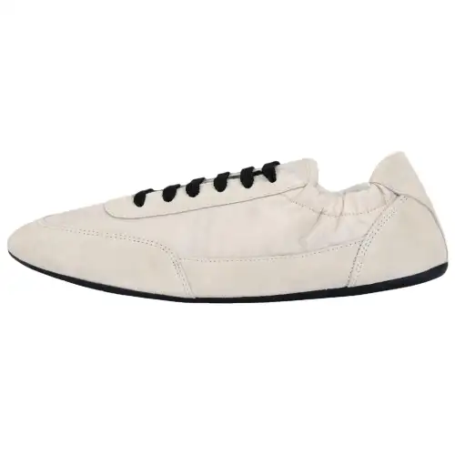PRADA Collapse Casual Shoes 0.5cm Women's Ivory White