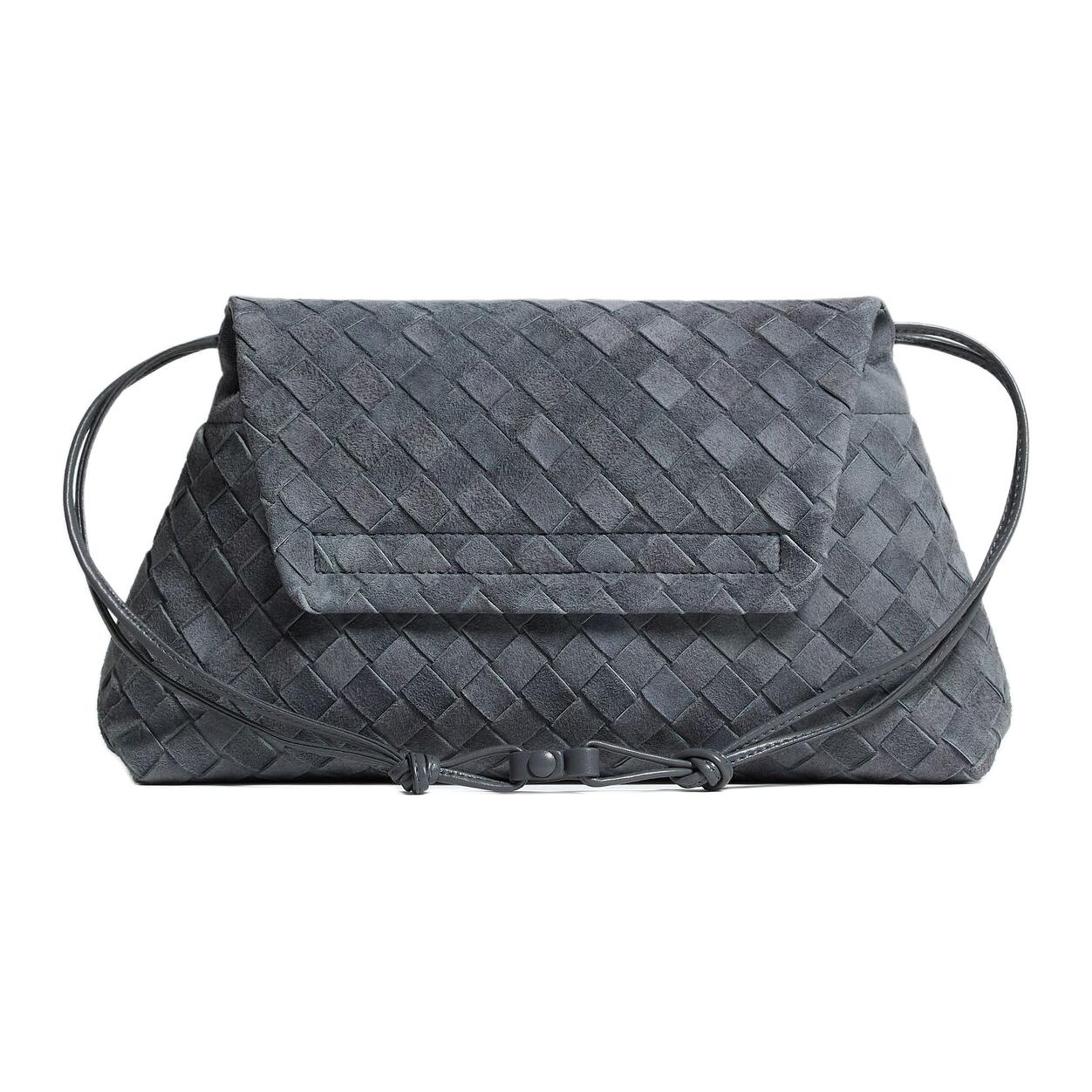 Сумка Bottega Veneta Intrecciato Giorno (серый) — фото 3