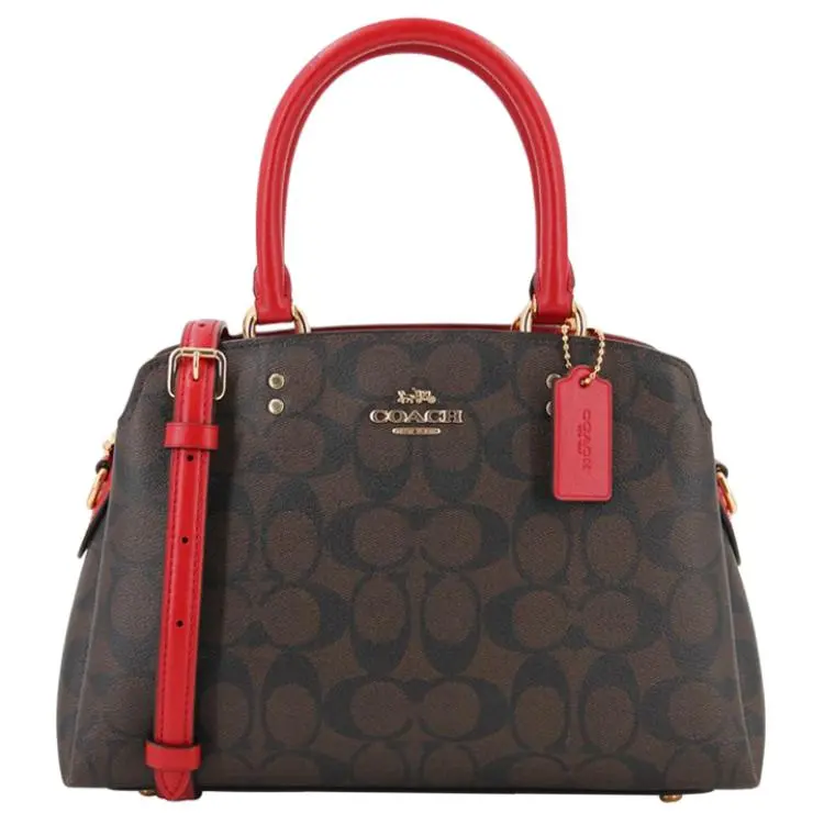 COACH Lillie Coated Canvas With Smooth Leather Portable Crossbody Bag, Shoulder Bag Mini Women's