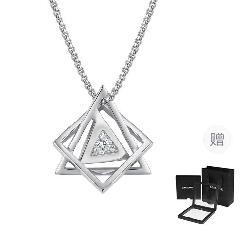 MAGICPOLE Titanium Steel Necklaces Unisex Silver