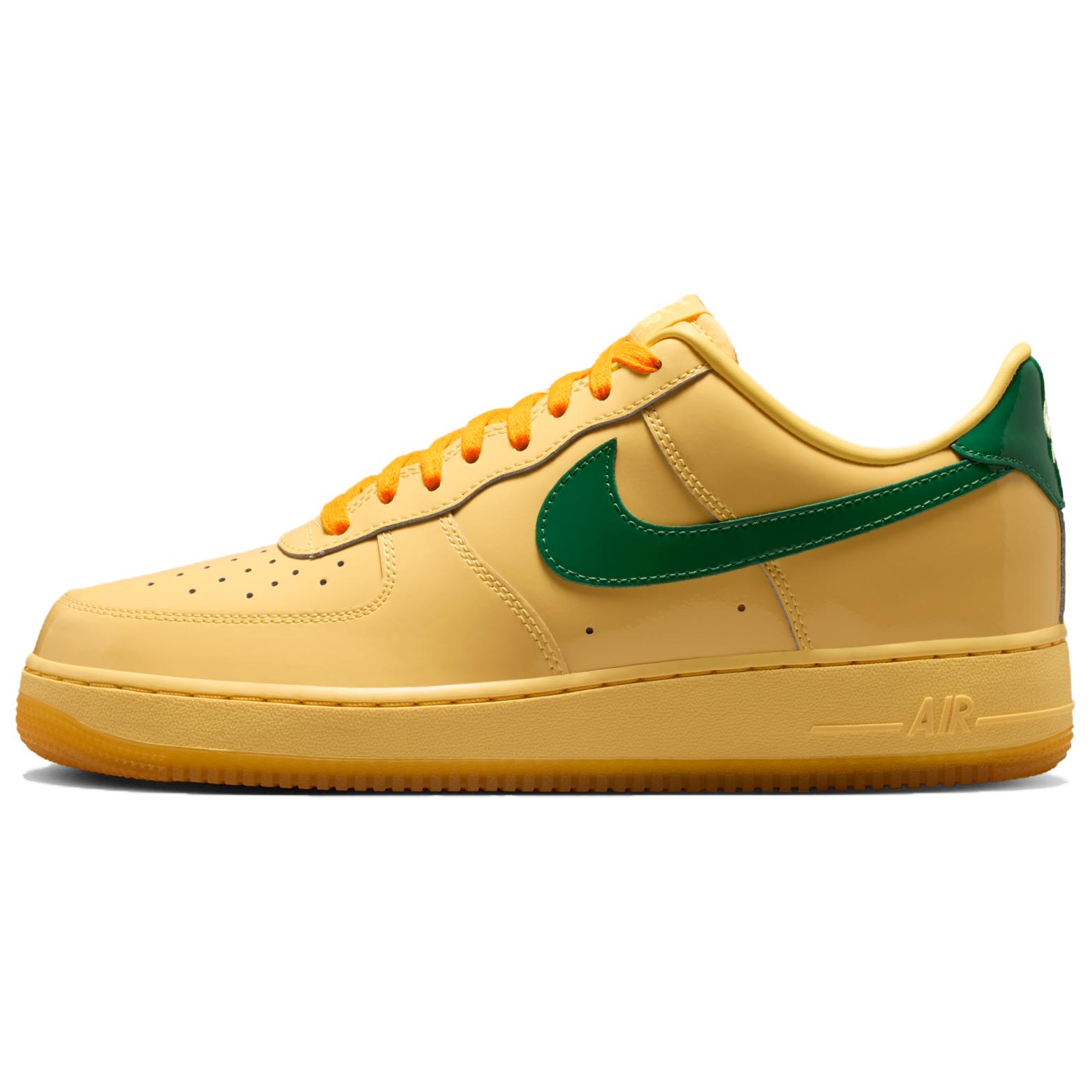 Мужские кроссовки Nike Air Force 1 Patent "Topaz Gold" (желтые)