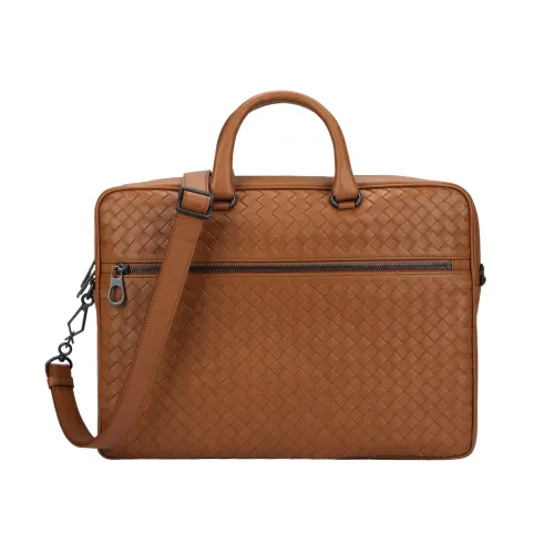 Bottega Veneta Cow Leather Handbag, Shoulder Bag, Briefcase Men's Red Brown