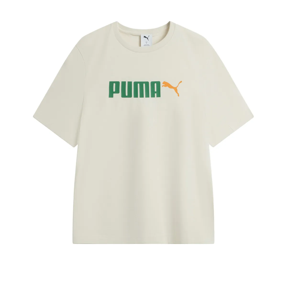 PUMA T-Shirts Unisex Ecru Crew Neck Moderate