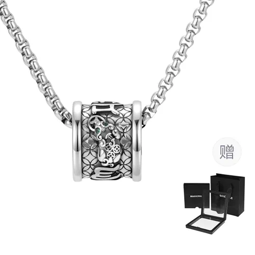 MAGICPOLE 925 Sterling Silver 999 Fine Silver Titanium Steel Necklaces Unisex
