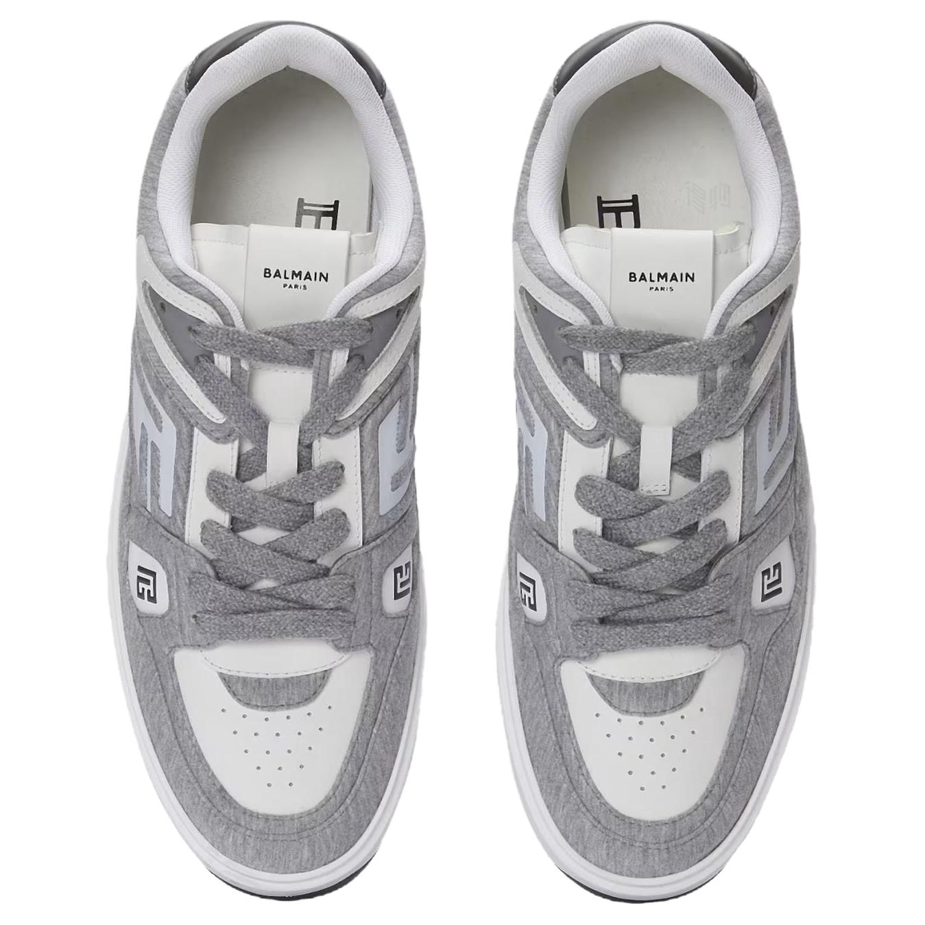 Мужские кеды BALMAIN B-Court Skate (серые) — фото 4