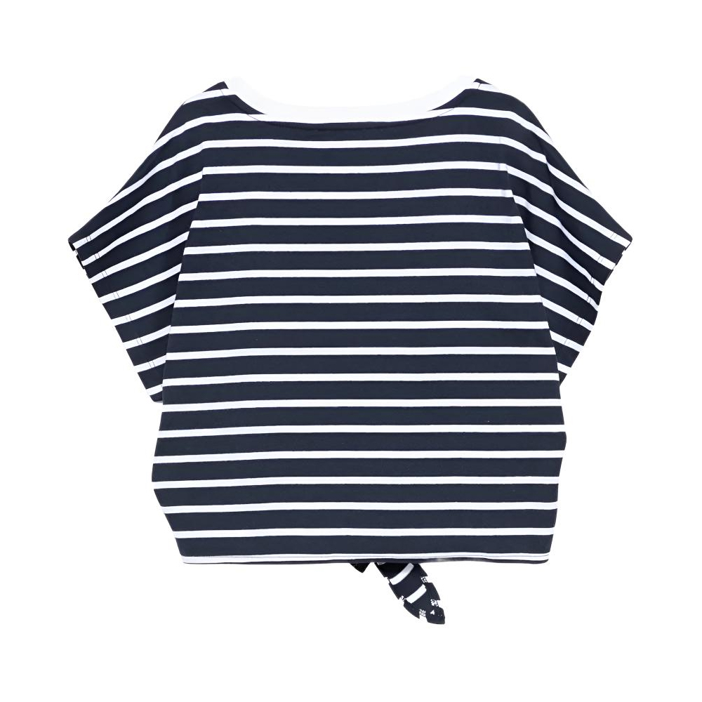 Женская футболка BALMAIN BALMAINT SS26 (бело-черная в полоску) — фото 2