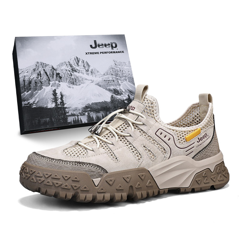 Jeep Breathable Abrasion Resistant Cushioning Coverage Low top Hiking Shoes Men’s