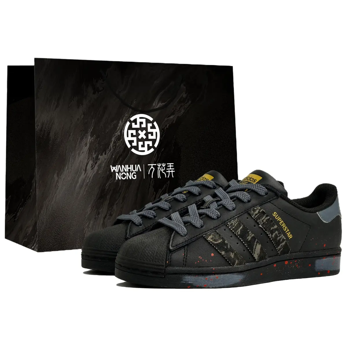 Adidas Originals SUPERSTAR Abrasion Resistant Low top Skateboard Shoes Unisex Black