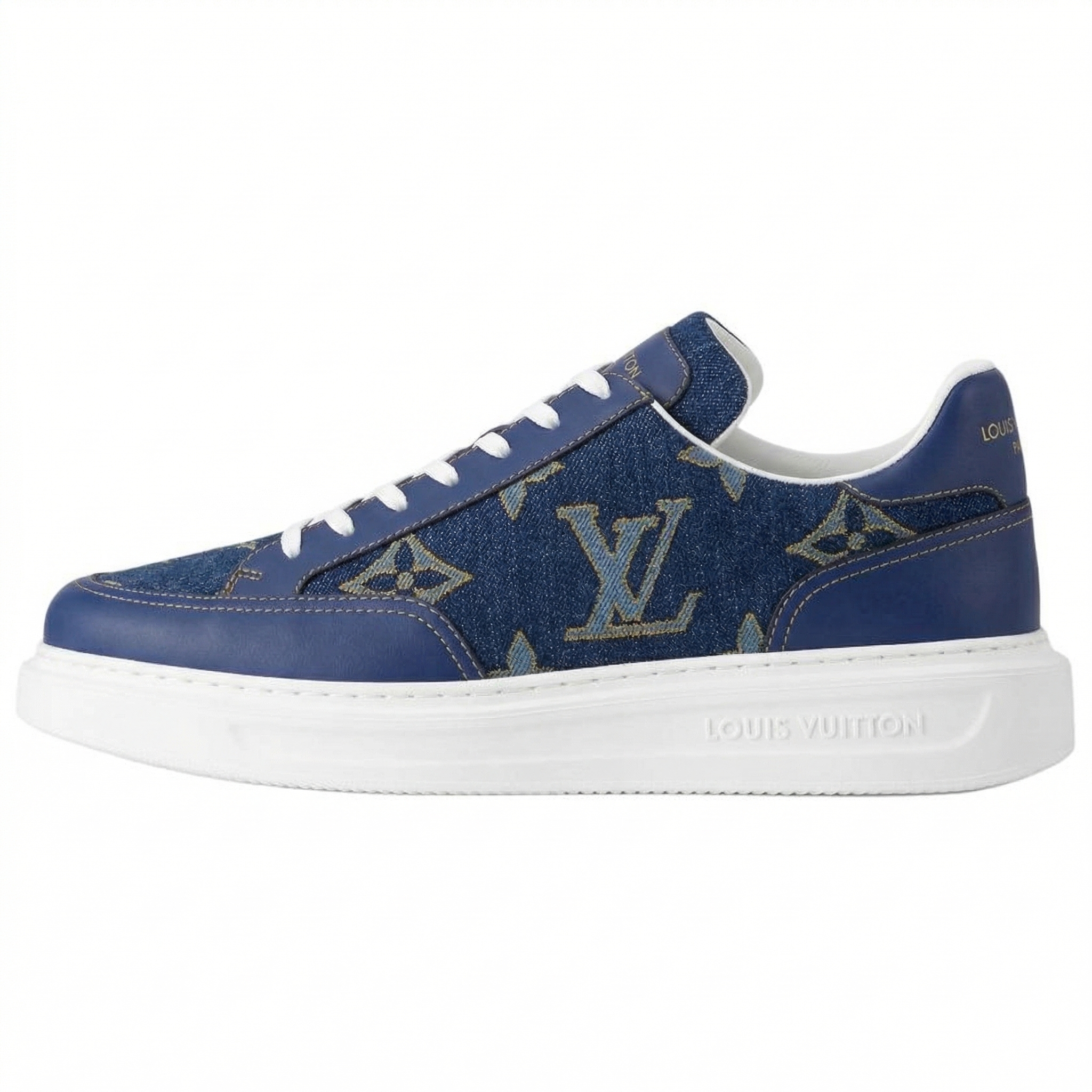 LOUIS VUITTON Beverly Hills Low top Skateboard Shoes Men's Blue