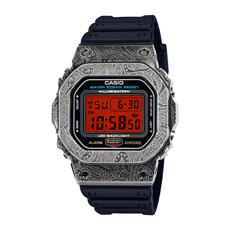 CASIO Custom Collection Electronic Movement Resin Strap Watch Unisex Red Watch Dial