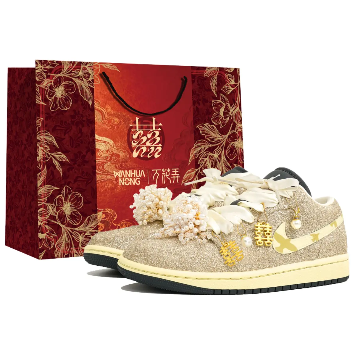 Jordan Air Jordan 1 "Jade Smoke" Kaleidoscope, Blissful Union, Box Slip-Resistant Abrasion-Resistant Low-top