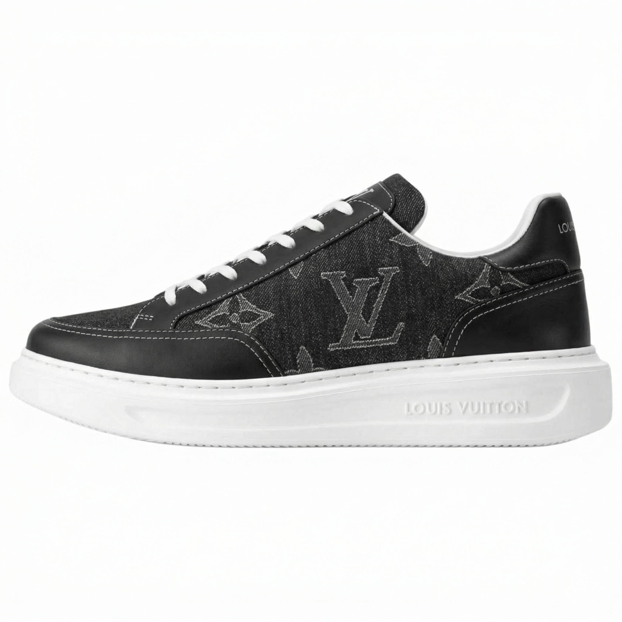 LOUIS VUITTON Beverly Hills Low top Skateboard Shoes Men's Black