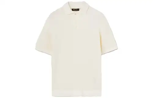 Loro Piana Polo Shirts Men's White Polo Collar Moderate Other