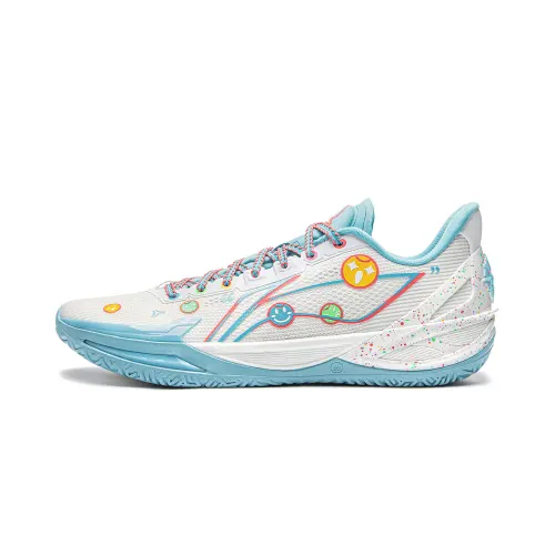 LiNing Li Ning Blade 6V2 E People Super Technology Lightweight and Flexible Stable Support Package Anti-Twist Professional Competition Shock Absorbing Anti-Slip Wear-Resistant Breathable Rebound Grip Low-top Basketball Shoes Same Style for Men and Women Standard White