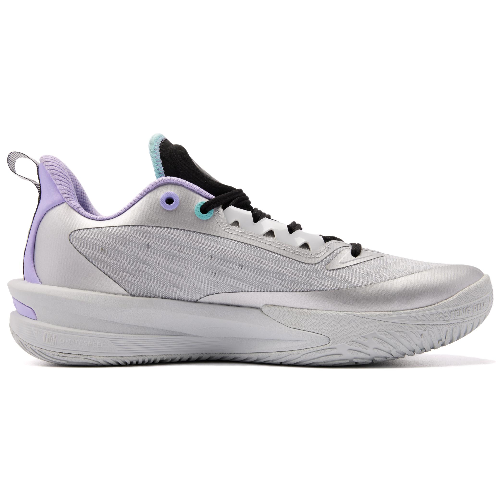 QIAODAN Wind Blade 5 Low top Basketball Shoes Men’s Gray Purple