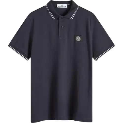 Stone Island Logo Patch Short-Sleeve Polo Shirt