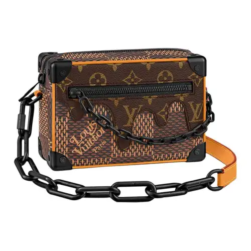 LOUIS VUITTON X Nigo Soft Trunk Damier Ebene Giant Mini Brown