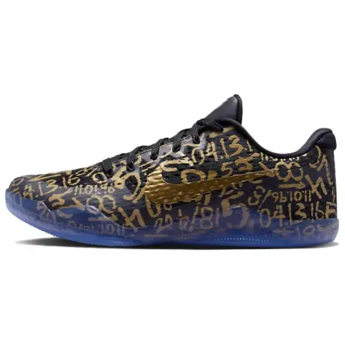 Nike Kobe 11 Protro Fashion Trend Grip Low Top Basketball Shoes Men's Black Gold