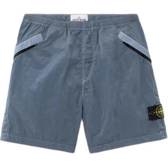STONE ISLAND Эластичные трехточечные повседневные шорты контрастного цвета с карманами на молнии и карманами, одинаковые по стилю для мужчин и женщин