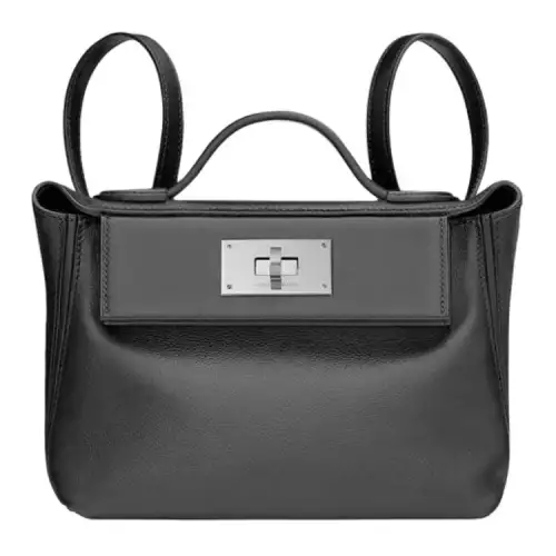 HERMES 24/24 Swift Calfskin Handbag, Shoulder Bag, Crossbody Bag, Fanny Pack Mini Women's Black