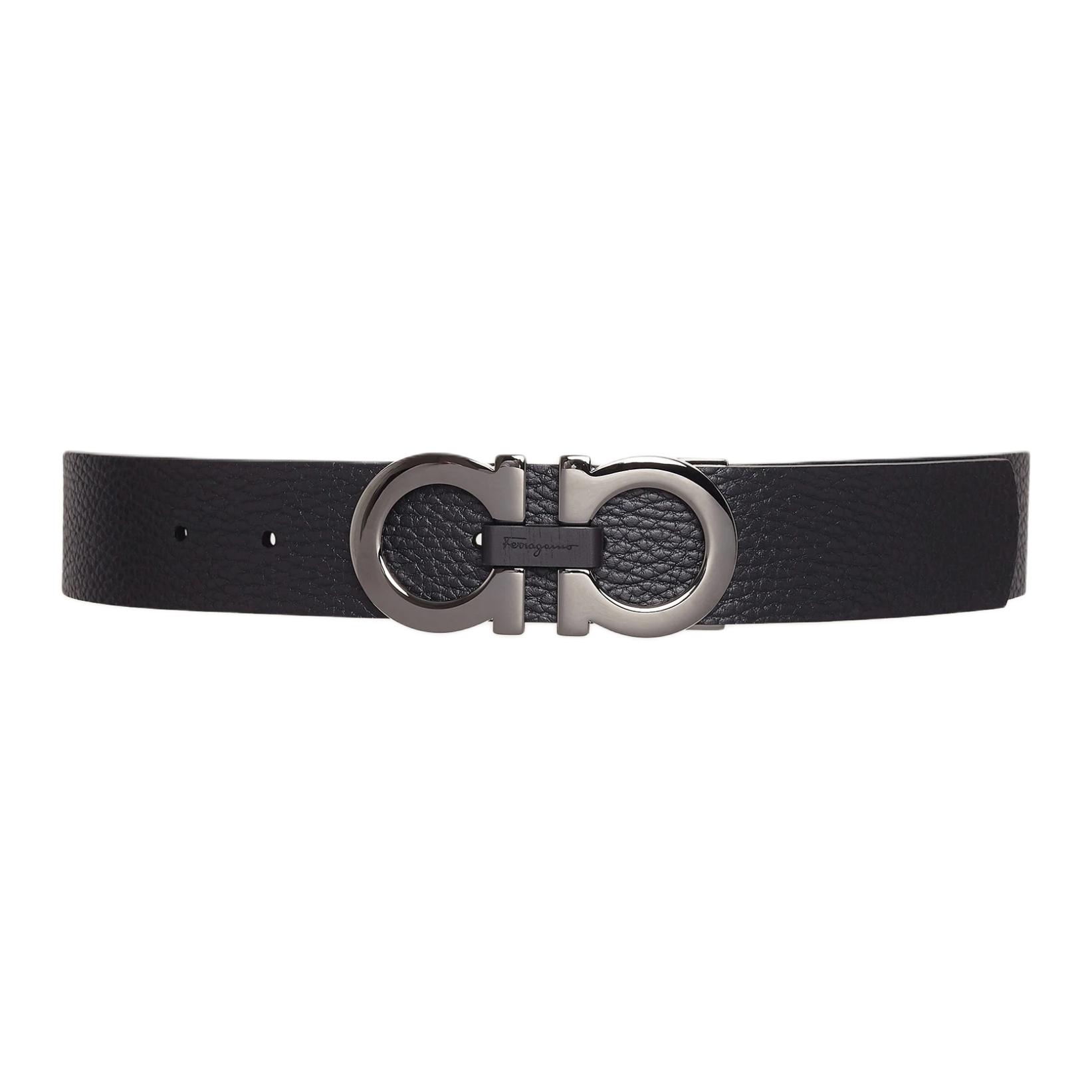 Ferragamo Reversible And Adjustable Gancini Belt Textured
