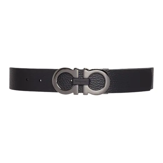 Ferragamo Reversible And Adjustable Gancini Belt Textured