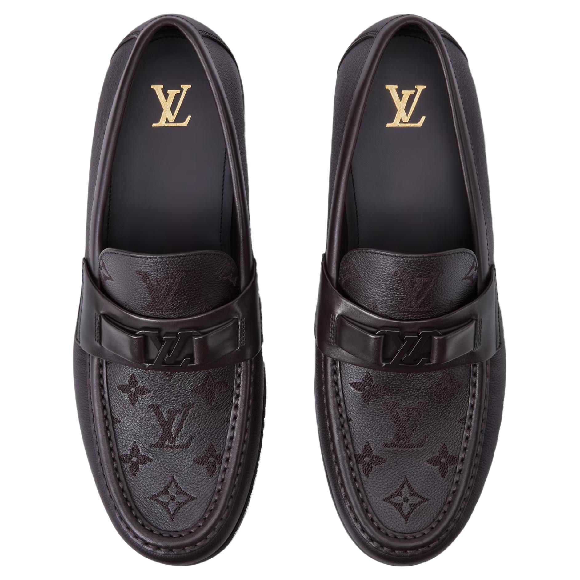 Мужские лоферы Louis Vuitton Major (каштановые) — фото 4