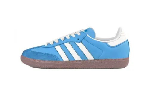 Adidas Originals SAMBA OG Clear Ice Blue Abrasion Resistant Low top Skateboard Shoes Unisex Blue White