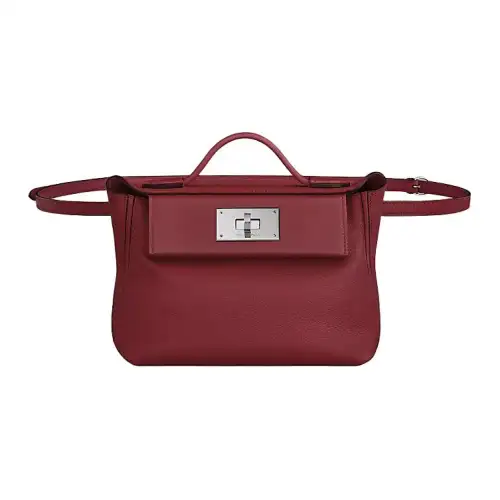 HERMES 24/24 Evercolor Swift Leather Fanny Pack, Shoulder Bag, Crossbody Bag, Handbag Mini Women's Hermes Red